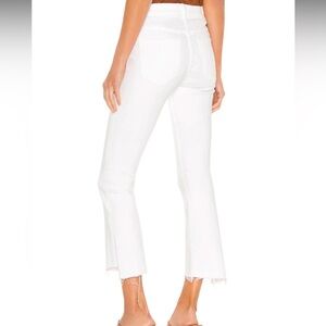 MOTHER Insider Crop Step Fray in Glass Slipper (white) size 28